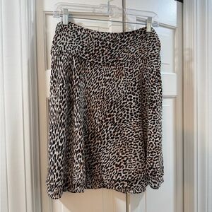 White House Black Market Animal Print Mini Skirt
